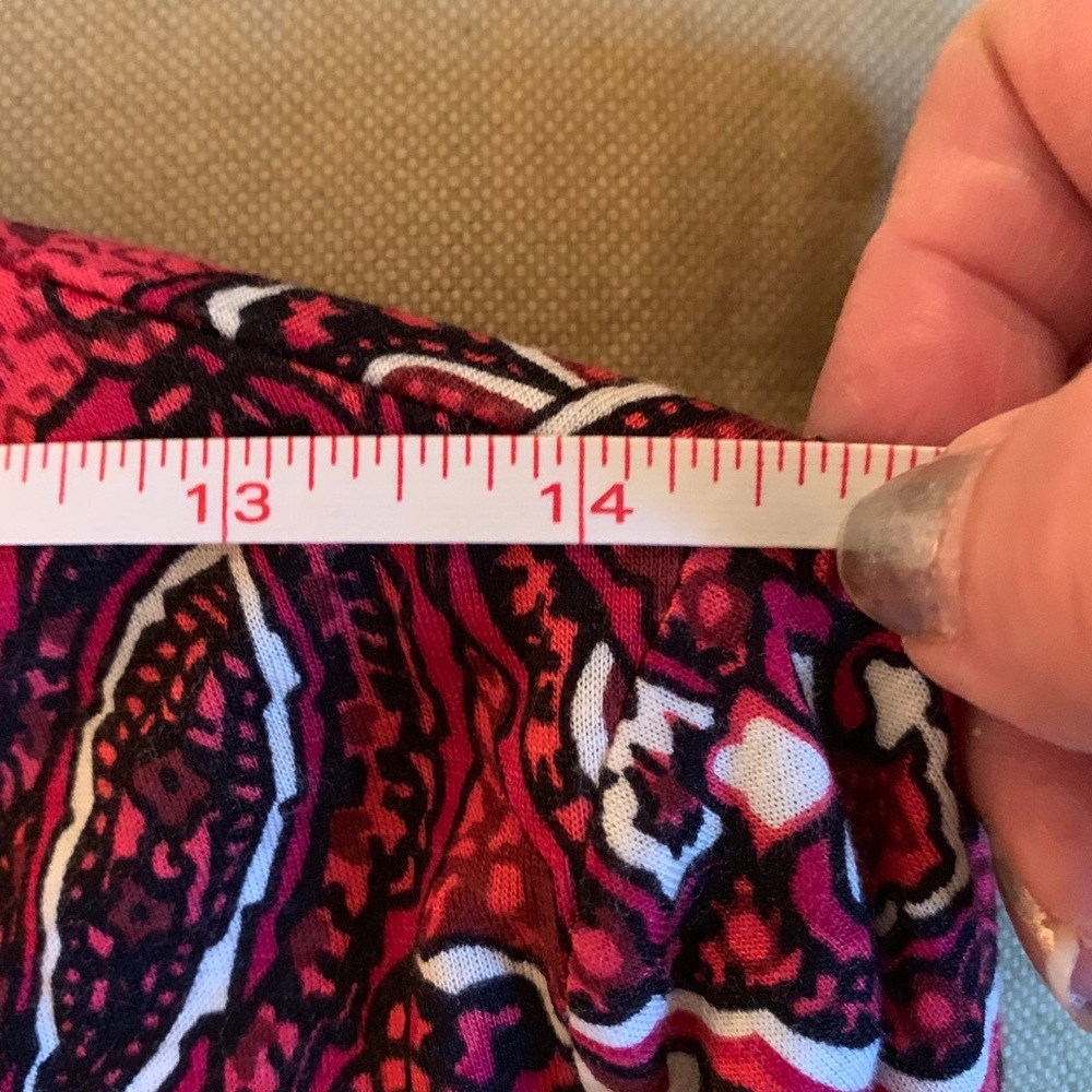 Talbots Wrap Style Rouched Red Print Top - Xs - image 5